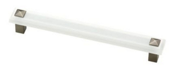 Kaley Collection 160mm handle in Translucent White and Brushed Stainless Steel P30941-FWS-C