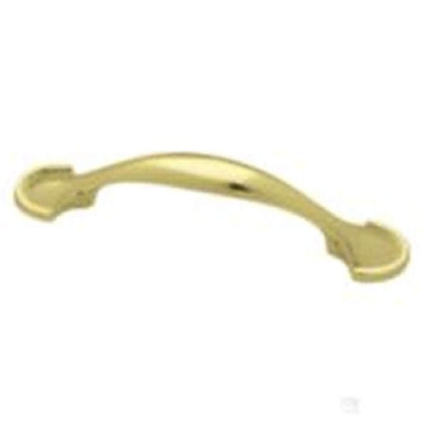 Bright Brass Plated handle  with Half Circle Ends 3" c-c L-P39955V-PB-C