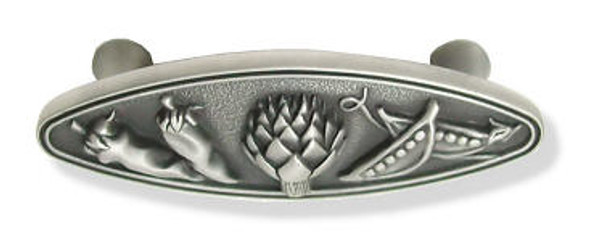 Brushed Pewter handle With Veggies 3" C.C LQ-PBF689Y-BSP-C