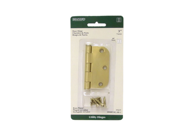 3" Satin Brass 5/8" Radius Door Hinge LQ-HN0010G-SB-U