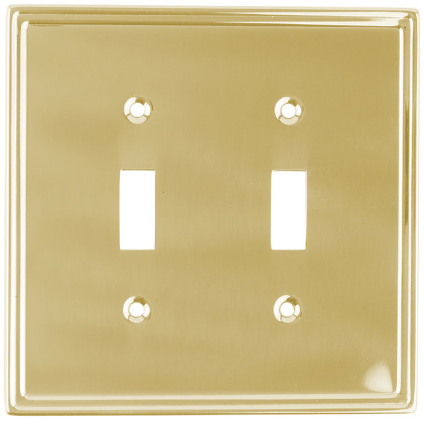 Double Switch Wall Plate In Polished Solid Brasss LQ-W202BMP-PL-U