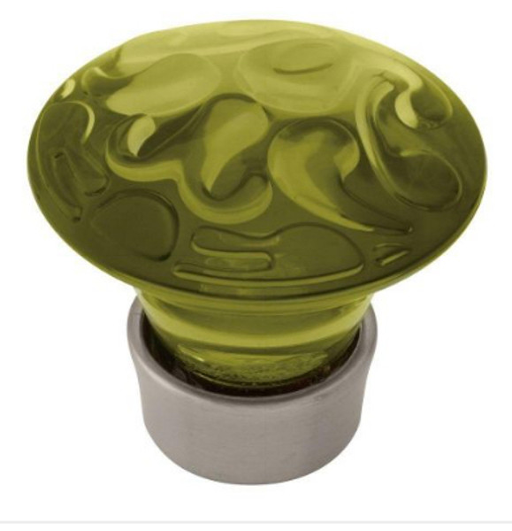 Water Colours Moss Green Acrylic and Satin Nickel Cabinet Knob P31219C-MGN-C