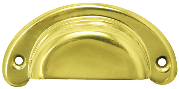 Hoosier Bin handle Solid Brass Front Mount 3" Polished and Lacquered
