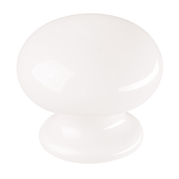 Flared Bottom Ceramic Knob - White - 1-1/4" K35-P257WT-14