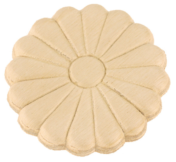 Birch Daisy Flower Medallion - Wood Applique 2-3/16" G10-3002B