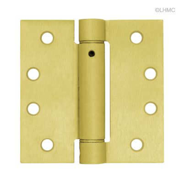Adjustable Spring Door Self-Closing Commercial Hinge - 4" - Square Corner - Full Mortise LQ-HN0044G-SB-U