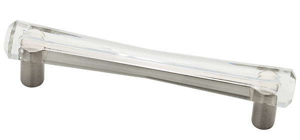 3-3/4"(96mm) Melrose Crystal Acrylic Satin Nickel handle P23214W-116-C