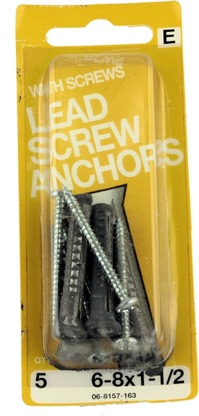 6 - 8x1-1/2" Lead Screw Anchors with Screws