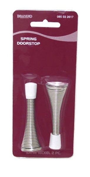 Satin Nickel Finish Spring Door Stops Set Of Two LQ-B40010T-SN-U3