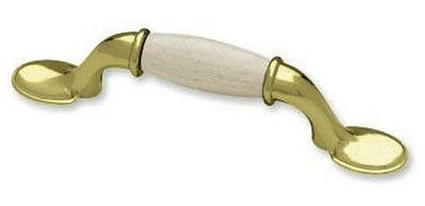 Classic Bright Brass handle w/ Whitewashed Wood Center P50010C-PB2-C