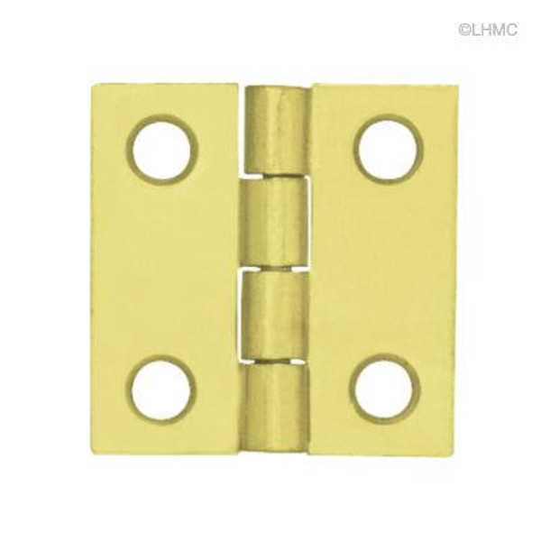 1"  Square Butt Hinge  Brass Plated Pair Loose Pin H0426AG-PB-U