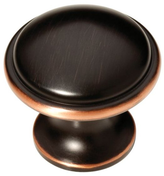 Oversized Wide Base Knob Bronze w/Copper - 1 3/4" P19453C-VBC-CP