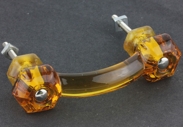 Antique Honey Amber Glass handle - 3"
