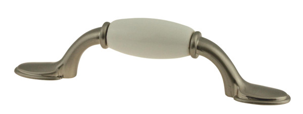 Satin Nickel Drawer handle w/ Ceramic 3" L-P50011C-WSN-C5