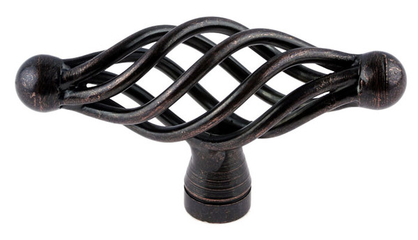 Rustic Hand-Made Bird Cage Venetian Bronze Knob - 69mm K36-S105AC