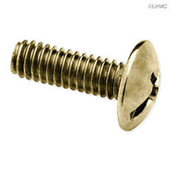 8-32 X 1/2" Knob Screw  - Brass Plated - Truss Head - (25 Pcs)