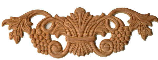 Red Oak Wood Trim With Grapes - 10.5" X 3.5" G10-B44-OAK