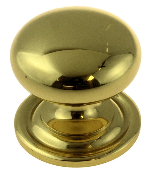 Tidemore Solid Polished Brass 1-3/8" Knob With Wide Base LQ-P26052V-PL-C7