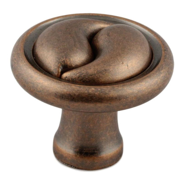 Weathered Copper Ying-Yang Or Celtic Wave Knob 1-1/4" AM-BP19255-WC