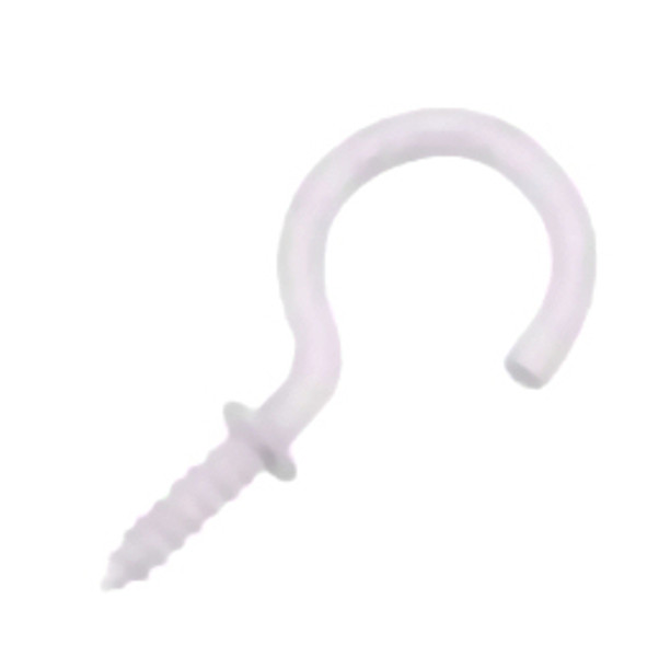 7/8" Cup Hook w/Shoulder White Epoxy Steel   (100 PER BAG)