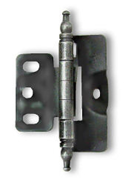 Premium Wrap-Around Single Hinge for 1/2" Flush Doors Minaret Tip Wrought Iron 2 1/4"