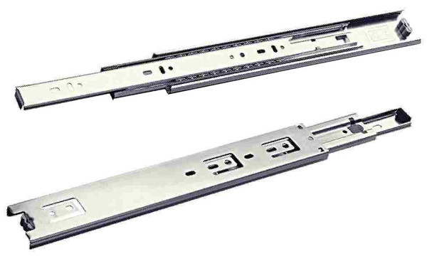 Side Mount Drawer Slide - 12"  -  Zinc Plated - Full Extension L-D75012-ZP-A