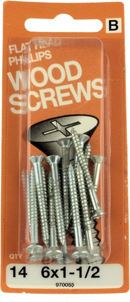 #6 x 1-1/2" Flat Head Wood Screws H-970055