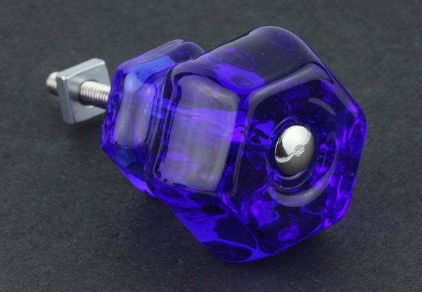 Antique Cobalt Blue Glass Knob 1-1/2" K39-GK-4B