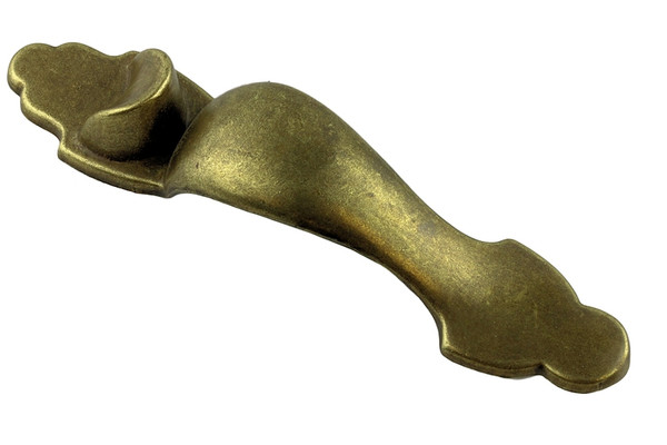 Verticle Door handle With Thumb Grip - Antique Satin Brass 4-1/4" CB-393