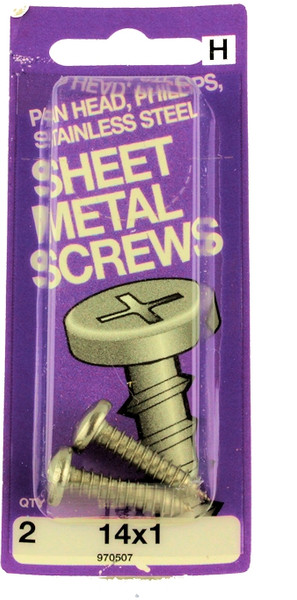 #14 x 1" Pan Head Sheet Metal Screws - 2 Pack H-970507