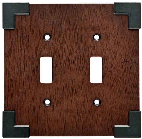 Brainerd - Rowland - Double Switch Wall Plate - Charcoal Ebony and Soft Iron - W27029-CHS-U