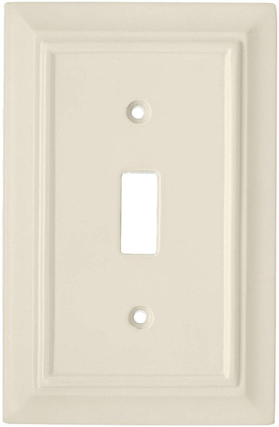 Brainerd - Wood Architectural Single Switch Wall Plate - Light Almond - 126446