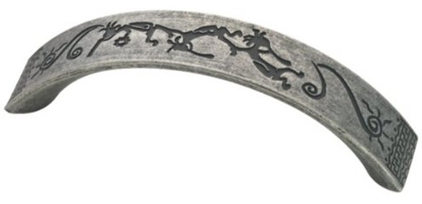 Modern Southwestern Curved handle - Antique Silver 96mm L-P06471-ASL-C