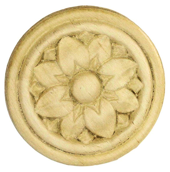 Birch Round Applique - Two Circles Surronding Flower Medallion 2-5/16"