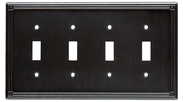 Brainerd - Ruston Quad Switch Cover Plate - Venetian Bronze - W20196-VBR-CP