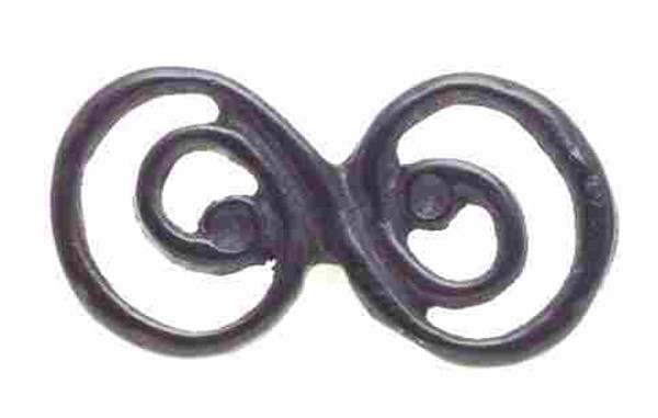 Double Swirl knob in black 65mm long L-P17019-FB-C