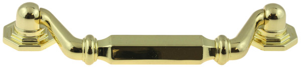 Octagonal Bail Brass Plated handle 96mm Centers CB-PN0453-PB-C