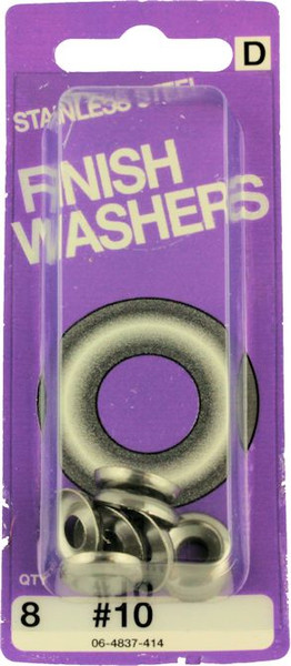 Stainless Steel Washers #10 Size 8-Pak H-06-4837-414