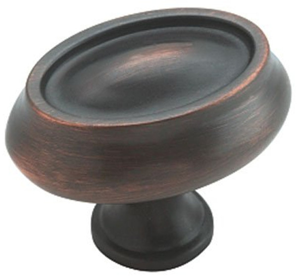 Oil Rubbed Bronze Oval Knob - 1 1/2" - Amerock