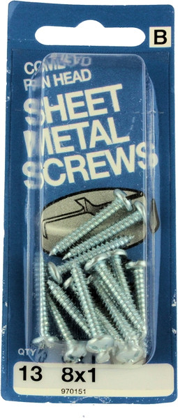 #8 x 1" Combo Pan Head Sheet Metal Screws - 13 Pack H-970151