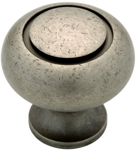 Tumbled Pewter Grooved Knob - 31mm