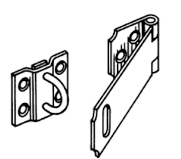 Hasp & Staple  2-1/2" Zinc Plated Adjustable DL-C753-212ZP