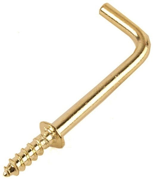 "L" Hook - 1-1/2" Brass Plated  (100 PER BAG) H561A-BP