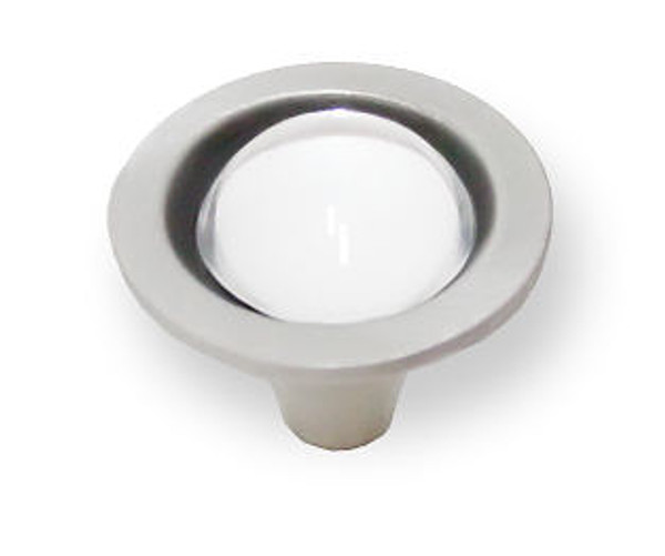 Clear Glass & Brushed Satin Pewter Knob 1-1/4