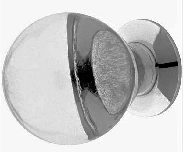 Polished Nickel & Clear Glass Ball 1-1/4" Knob P33778C-PNC-CP