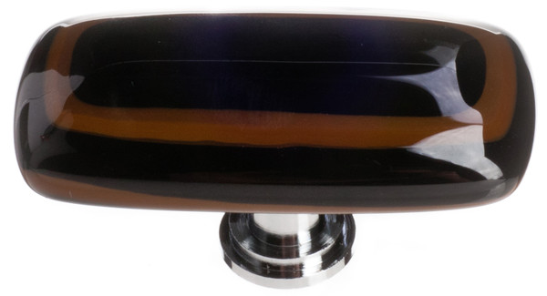 Stratum woodland & black long knob with polished chrome base