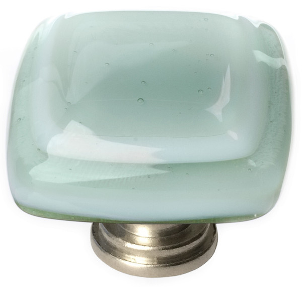 Stratum spruce green knob with satin nickel base