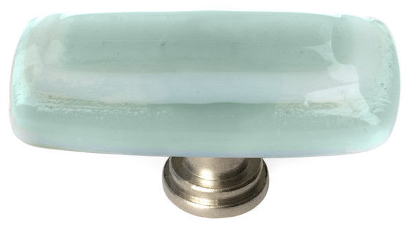 Stratum spruce green long knob with satin nickel base