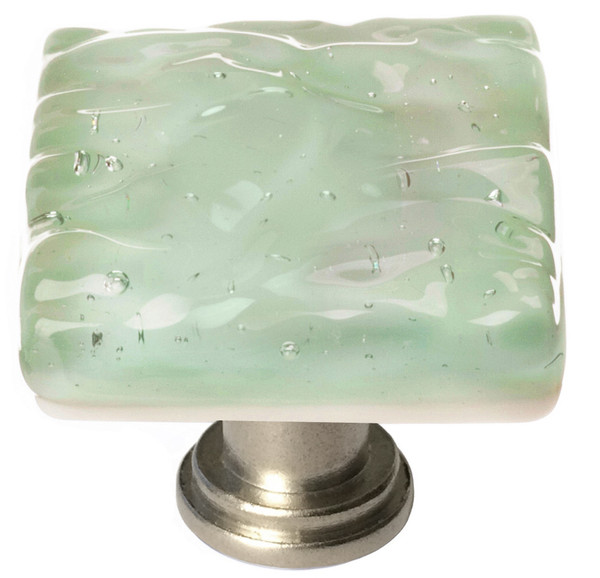 Glacier spruce green knob with satin nickel base