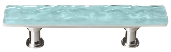 Skinny Glacier light aqua pull with polished chrome base